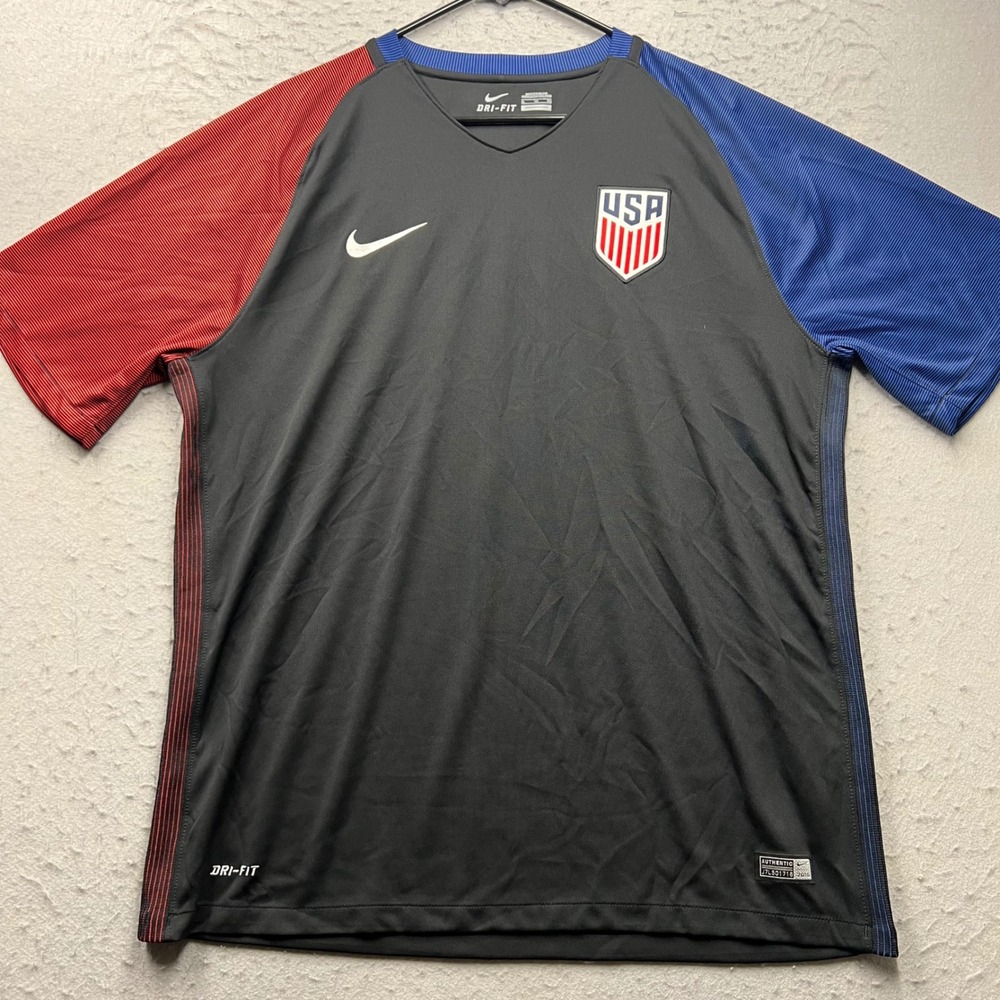 Nike US Soccer Jersey Mens XL Black 2016 USMNT Dri-Fit Training Top 724641-010